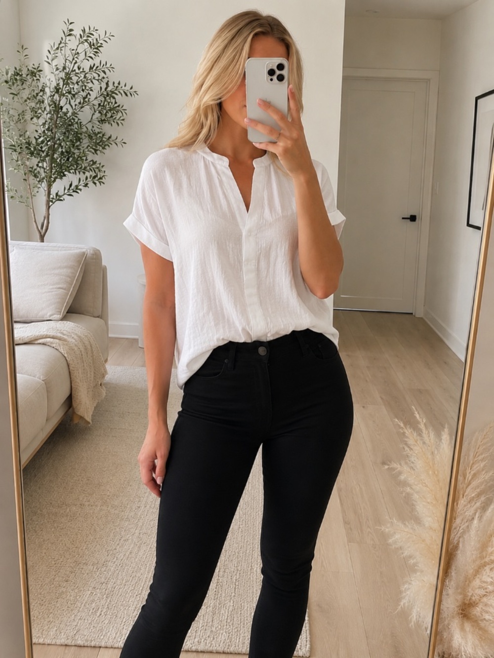 Forever 21 White Short Sleeve Blouse XS - Picture 1 of 4